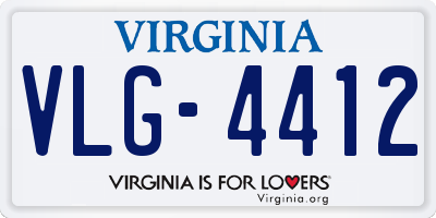 VA license plate VLG4412