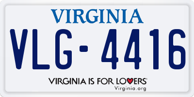 VA license plate VLG4416