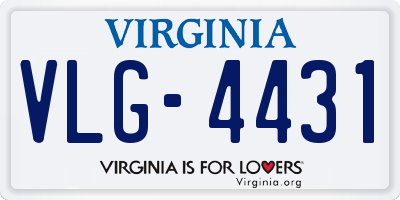 VA license plate VLG4431