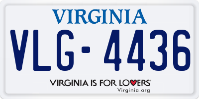 VA license plate VLG4436
