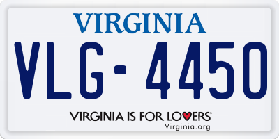 VA license plate VLG4450