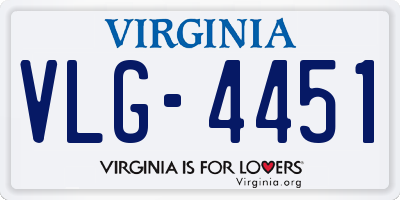 VA license plate VLG4451