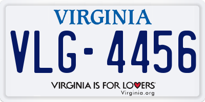 VA license plate VLG4456