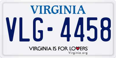 VA license plate VLG4458