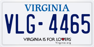 VA license plate VLG4465