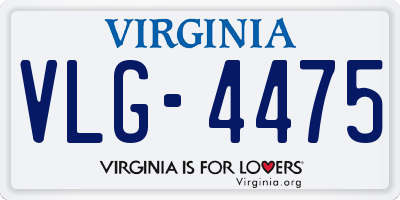 VA license plate VLG4475