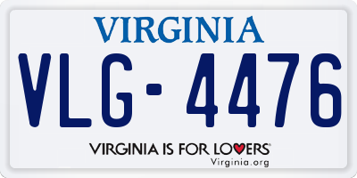 VA license plate VLG4476
