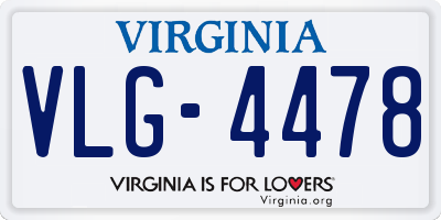 VA license plate VLG4478