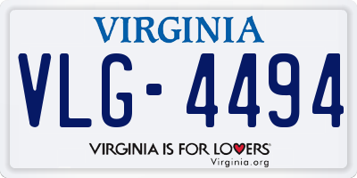 VA license plate VLG4494