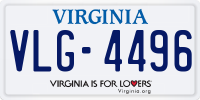 VA license plate VLG4496