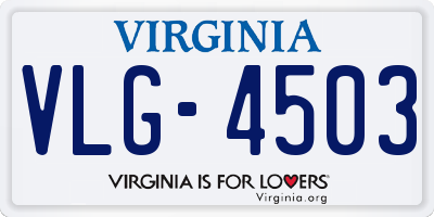 VA license plate VLG4503