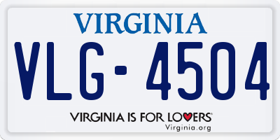 VA license plate VLG4504