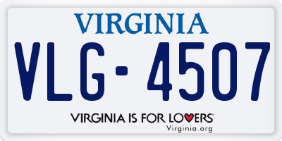 VA license plate VLG4507