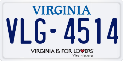 VA license plate VLG4514