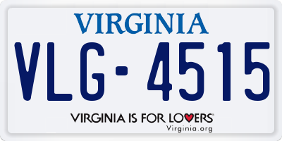VA license plate VLG4515
