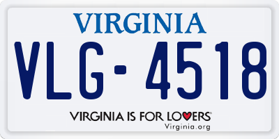 VA license plate VLG4518