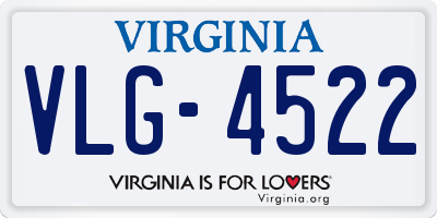 VA license plate VLG4522