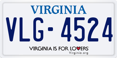 VA license plate VLG4524