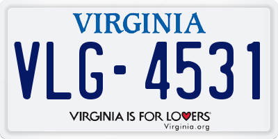 VA license plate VLG4531