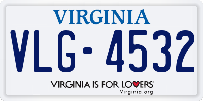 VA license plate VLG4532