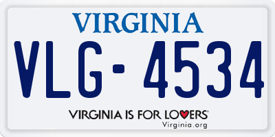 VA license plate VLG4534