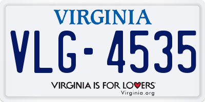 VA license plate VLG4535
