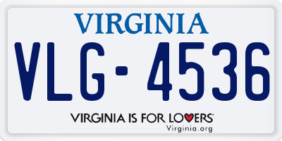 VA license plate VLG4536