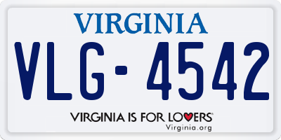 VA license plate VLG4542