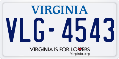 VA license plate VLG4543