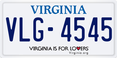 VA license plate VLG4545
