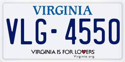 VA license plate VLG4550