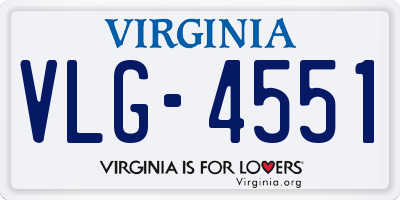 VA license plate VLG4551