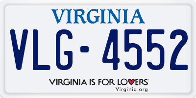 VA license plate VLG4552