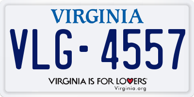 VA license plate VLG4557