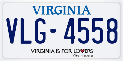 VA license plate VLG4558