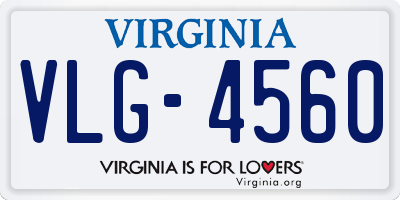 VA license plate VLG4560