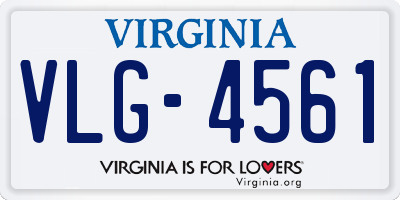 VA license plate VLG4561
