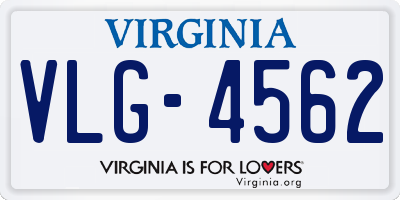 VA license plate VLG4562