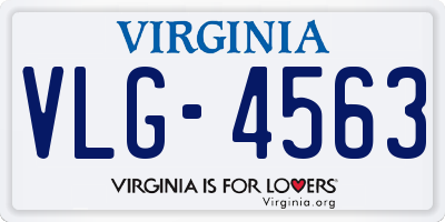VA license plate VLG4563
