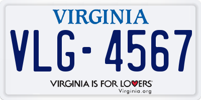 VA license plate VLG4567