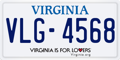 VA license plate VLG4568