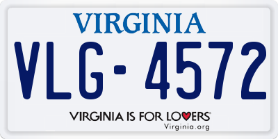 VA license plate VLG4572
