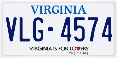 VA license plate VLG4574