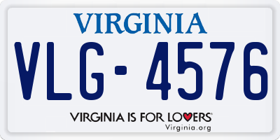 VA license plate VLG4576