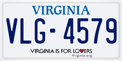 VA license plate VLG4579
