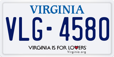 VA license plate VLG4580