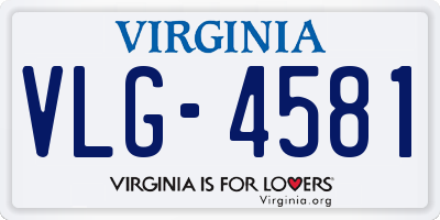 VA license plate VLG4581