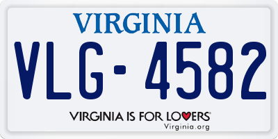 VA license plate VLG4582