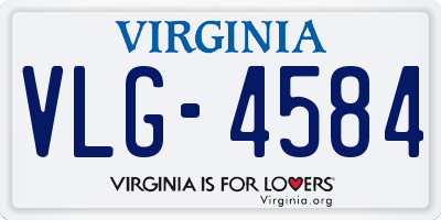 VA license plate VLG4584