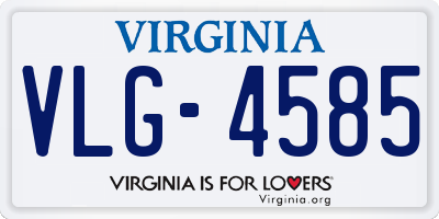 VA license plate VLG4585